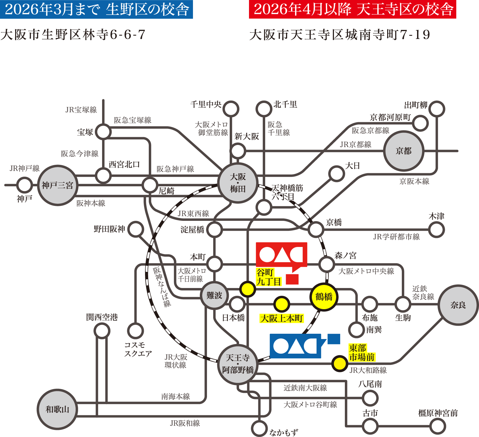 電車での最寄駅までの経路