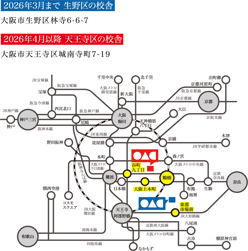 電車での最寄駅までの経路