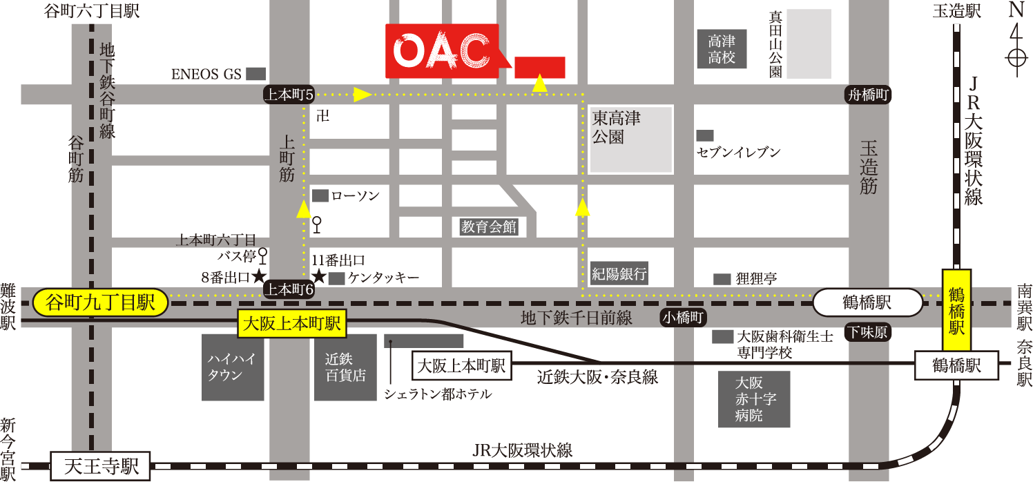 最寄駅から学校までの経路